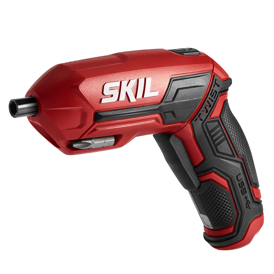 Cordless Screwdriver With Pivoting Handle, Usb Charger And 2 Hex